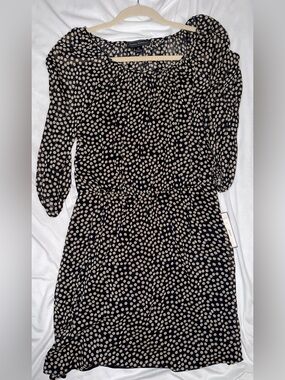 Jessica Howard Brown and Cream Polka Dot Long Sleeve Dress